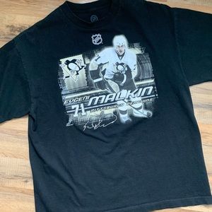 Vintage {NHL} 🏒71 Evgeni Malkin NHL Lg Tee Pittsbu Penguins 🐧